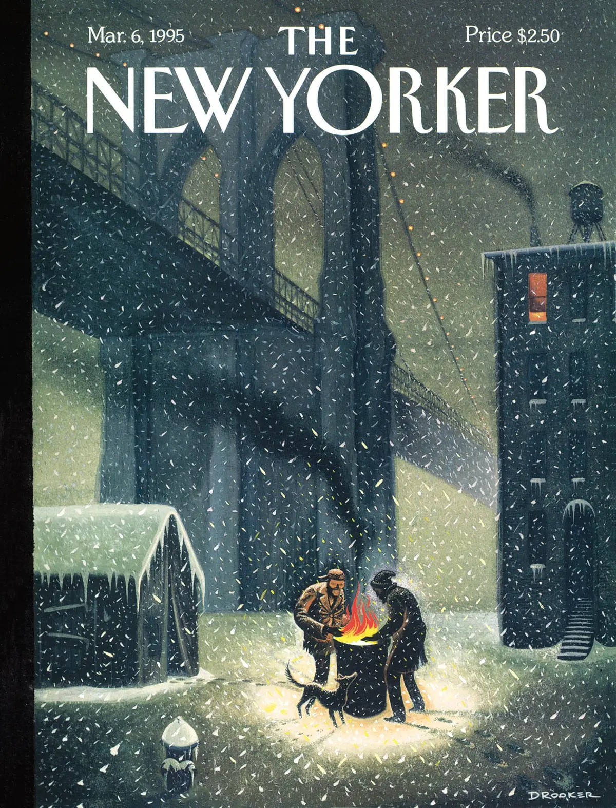 Обложка The New Yorker, 6 марта 1995: Под мостами, художник Эрик Друкер