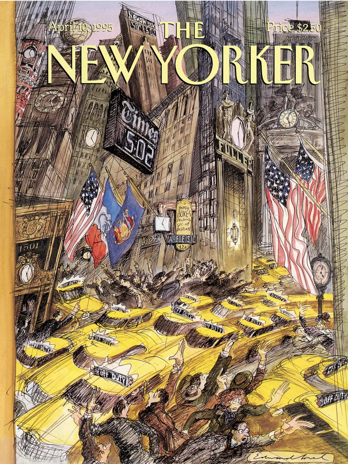 Обложка The New Yorker, 10 апреля 1995: Время и прилив, художник Эдвард Сорел