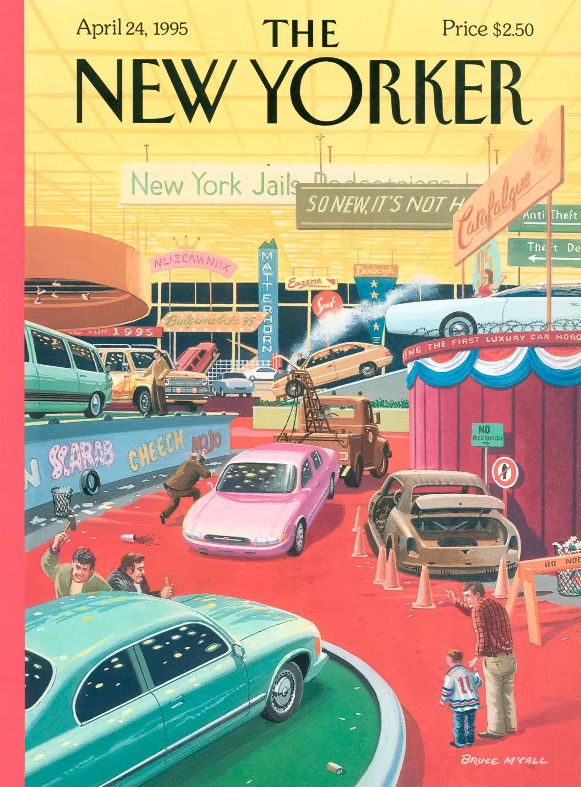 Обложка The New Yorker, 24 апреля 1995: Автосалон, художник Брюс Макколл