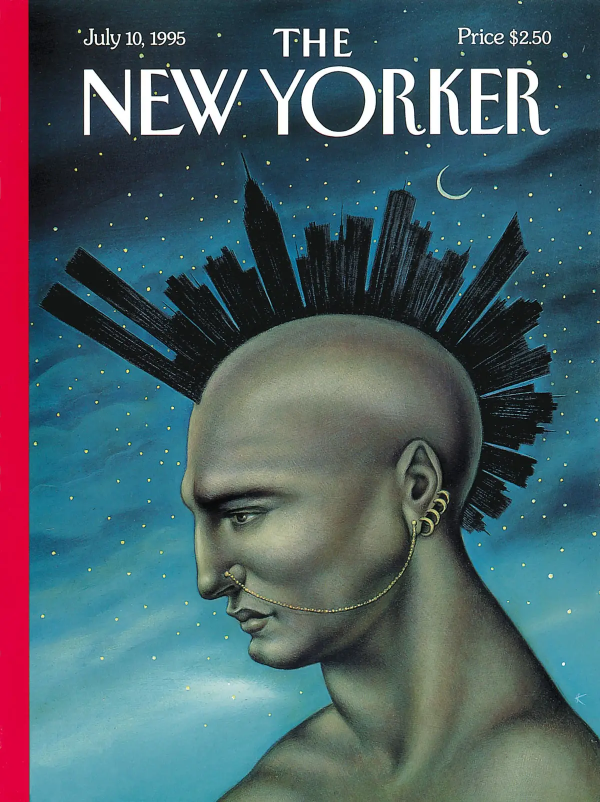 Обложка The New Yorker, 10 июля 1995: Манхэттен могавков, художник Анита Кунц
