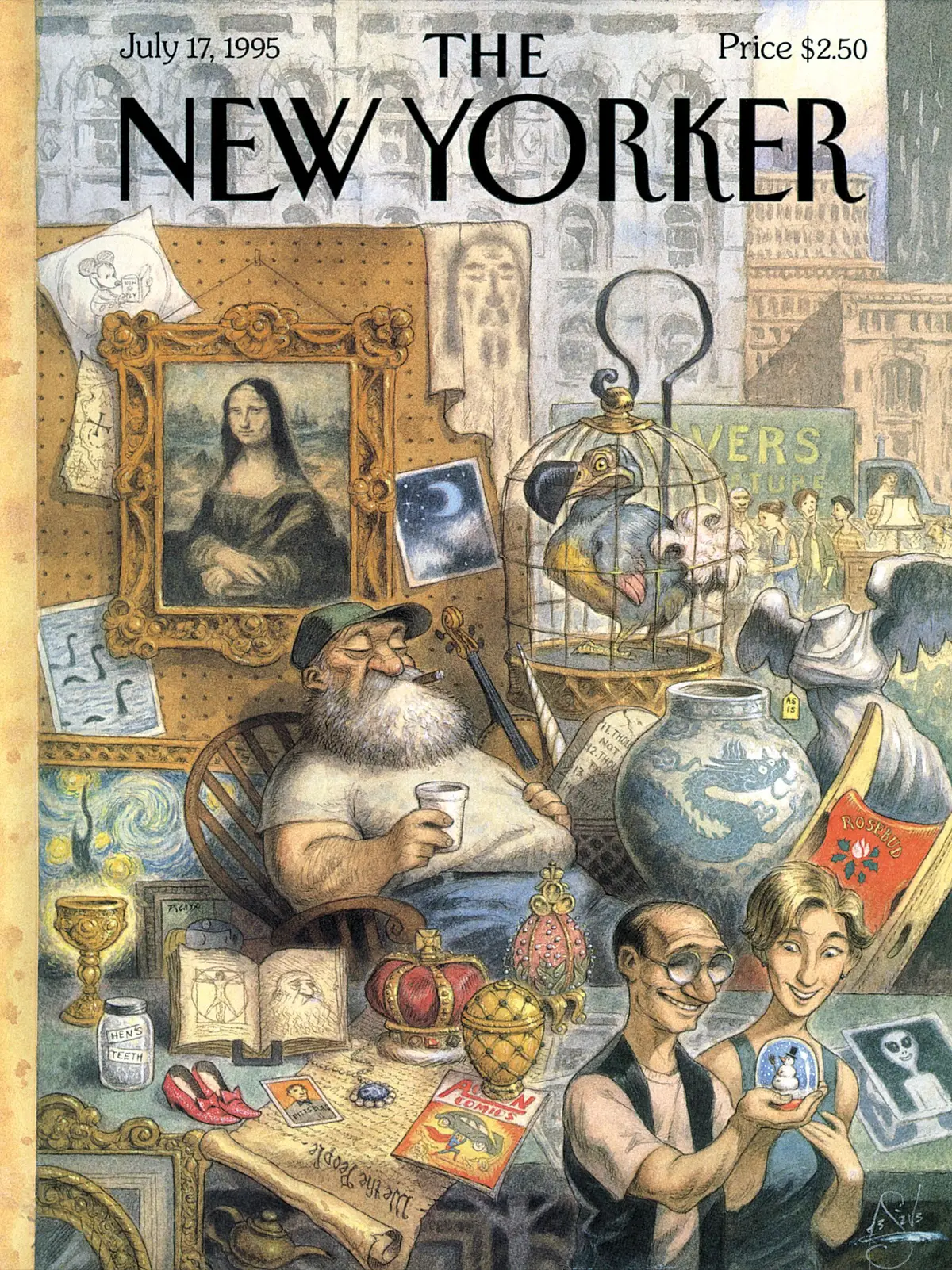 Обложка The New Yorker, 17 июля 1995: Сокровище, художник Питер де Сев