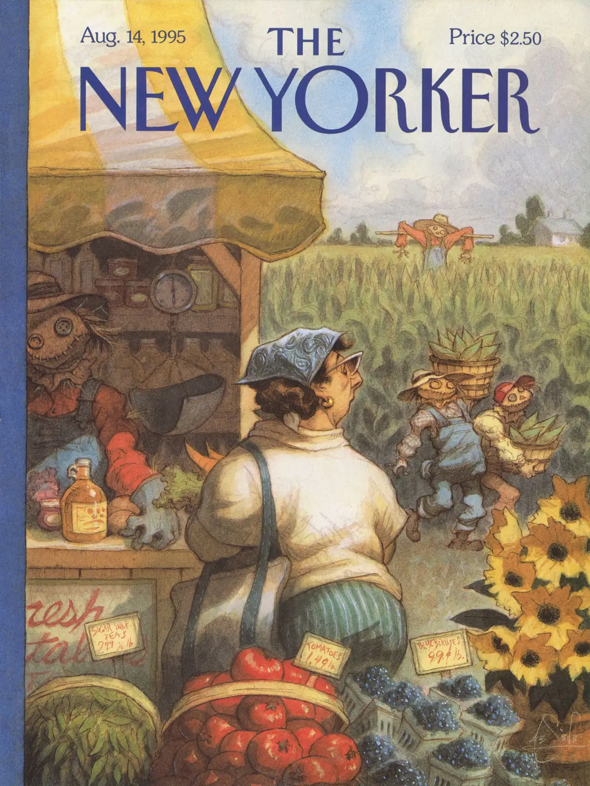 Обложка The New Yorker, 14 августа 1995: Богатый урожай, художник Питер де Сев