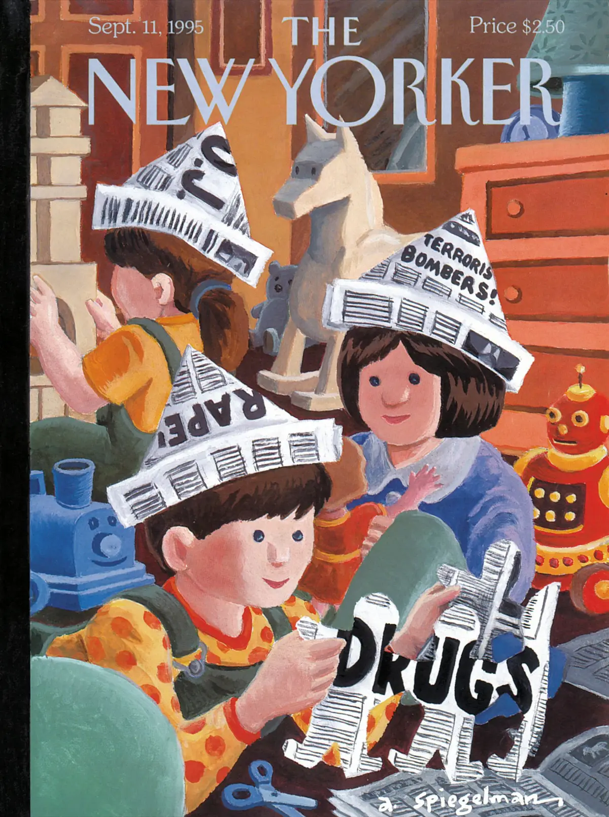 Обложка The New Yorker, 11 сентября 1995: Новости — это мы, художник Арт Шпигельман