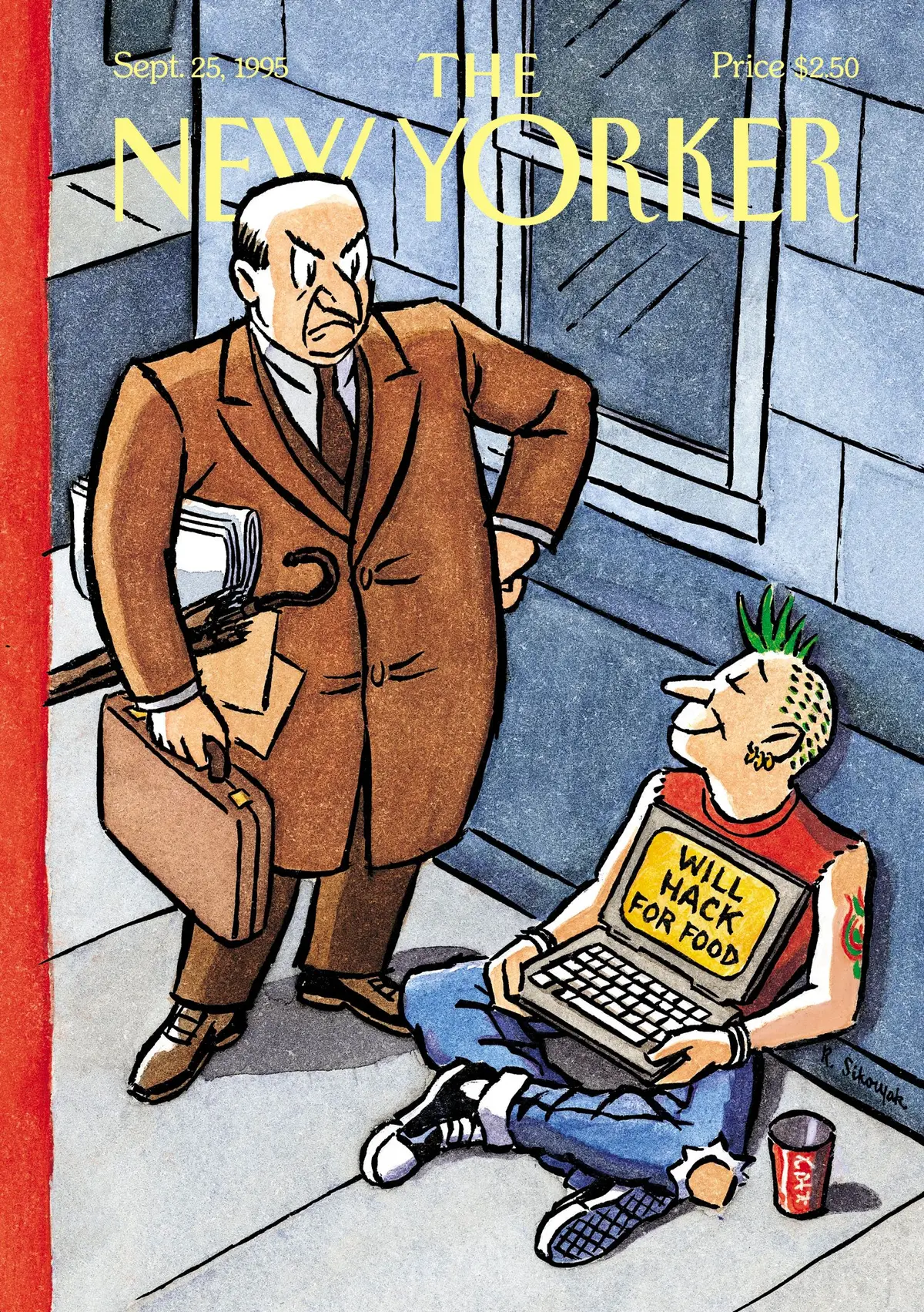 Обложка The New Yorker, 25 сентября 1995: Взлом, художник Роберт Сикоряк