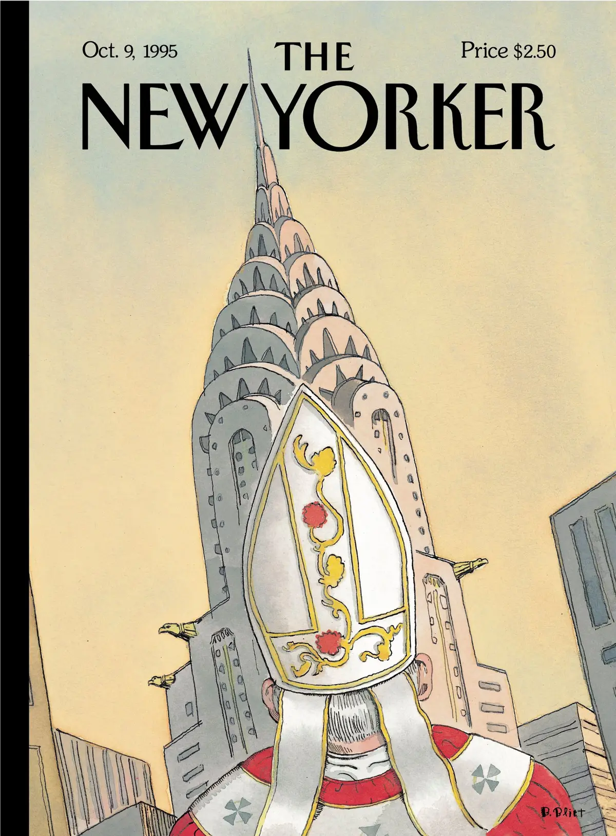 Обложка The New Yorker, 9 октября 1995: Папа в городе, художник Барри Блитт