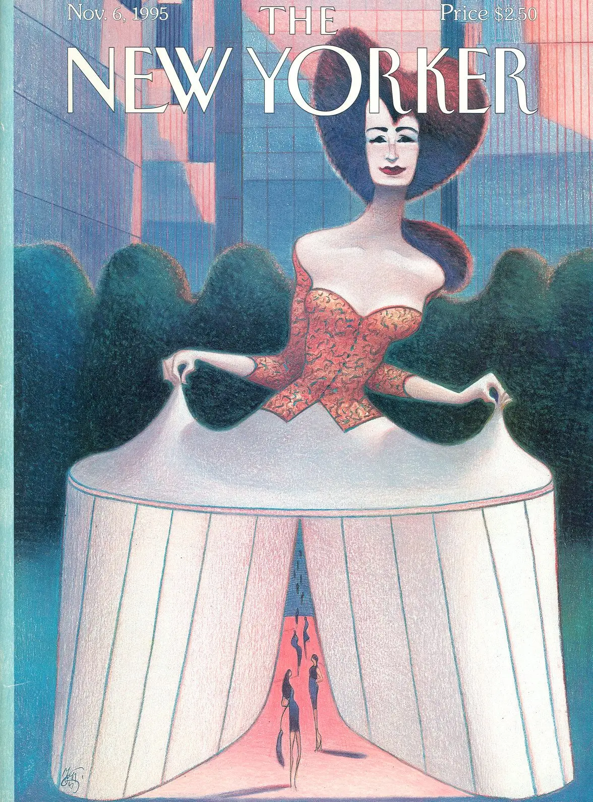 Обложка The New Yorker, 6 ноября 1995: Неделя моды, художник Лоренцо Маттотти