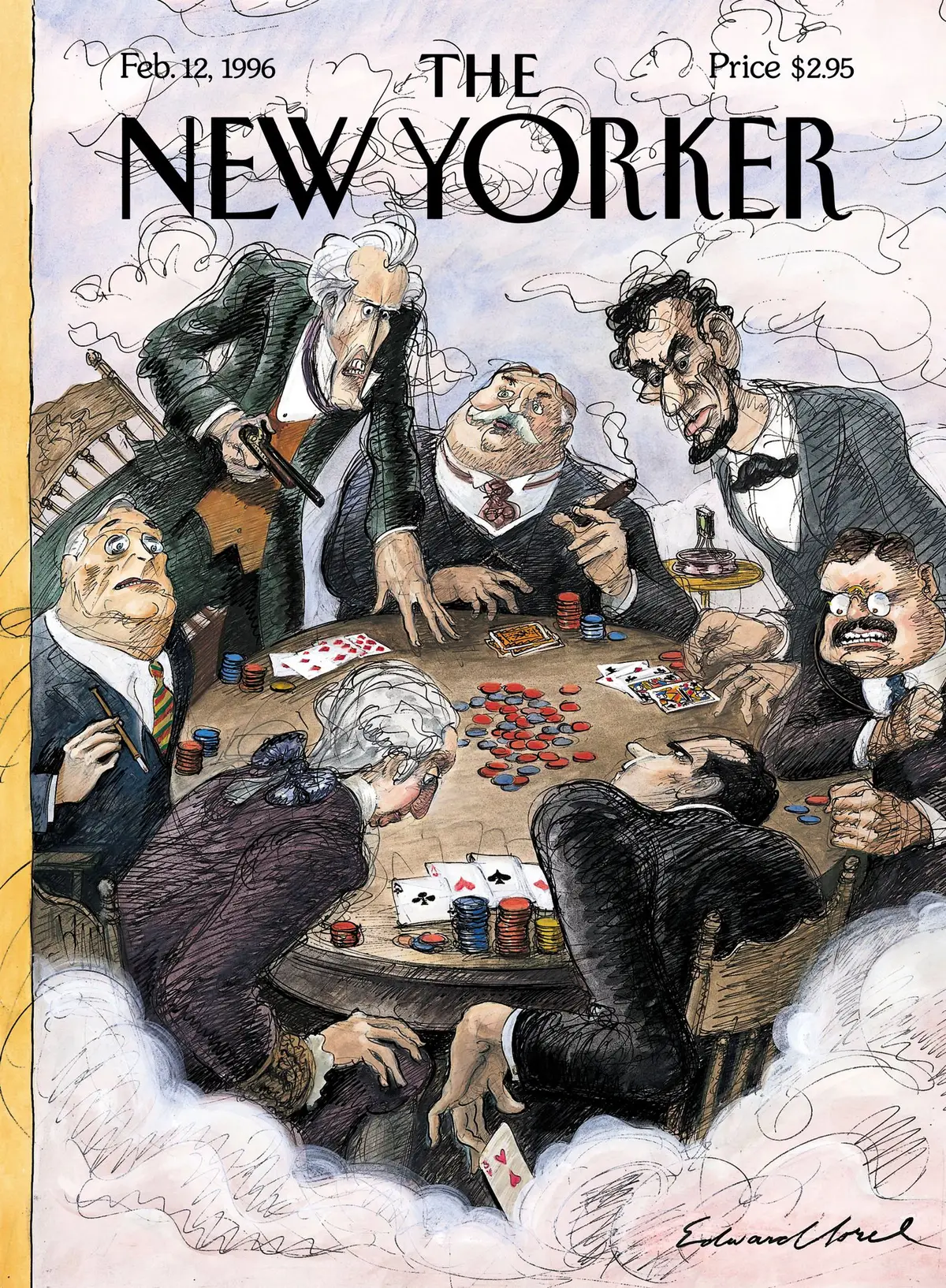 Обложка The New Yorker, 12 февраля 1996: Президентская привилегия, художник Эдвард Сорел