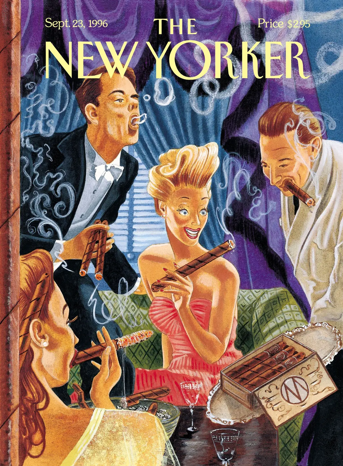 Обложка The New Yorker, 23 сентября 1996: Светские огни, художник М. Скотт Миллер