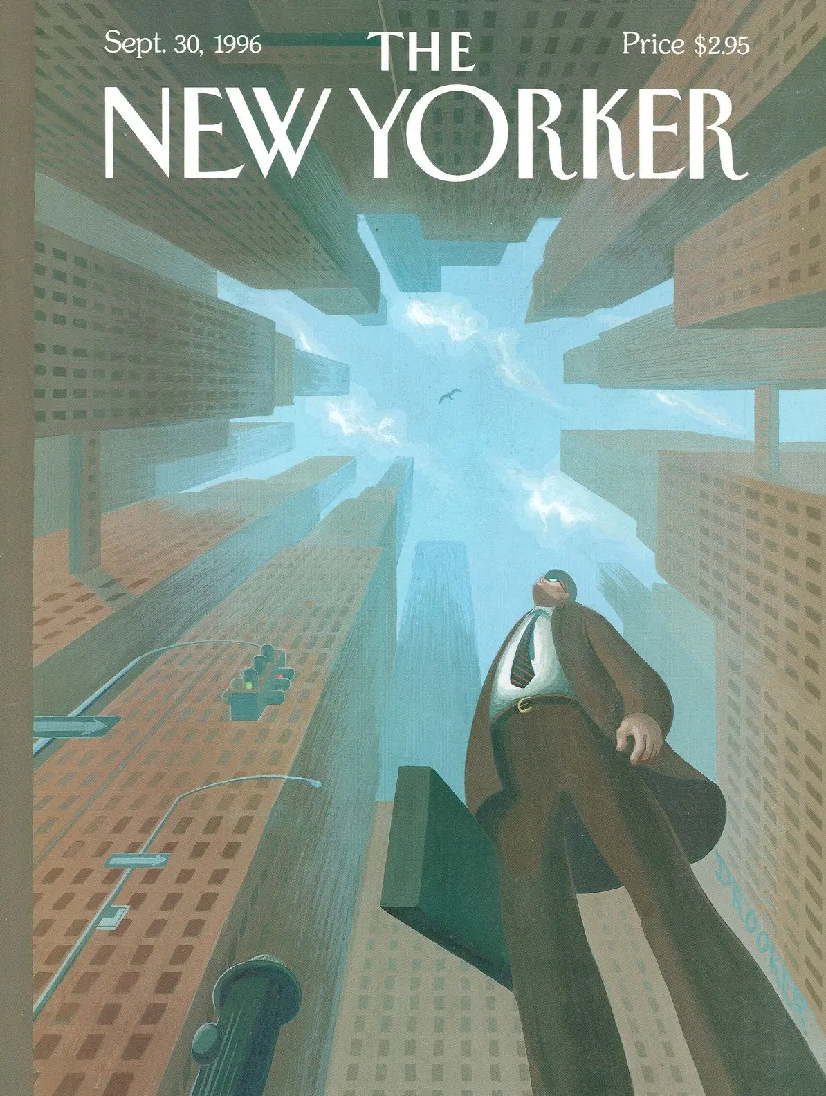 Обложка The New Yorker, 30 сентября 1996: Вверх по лестнице, художник Эрик Друкер