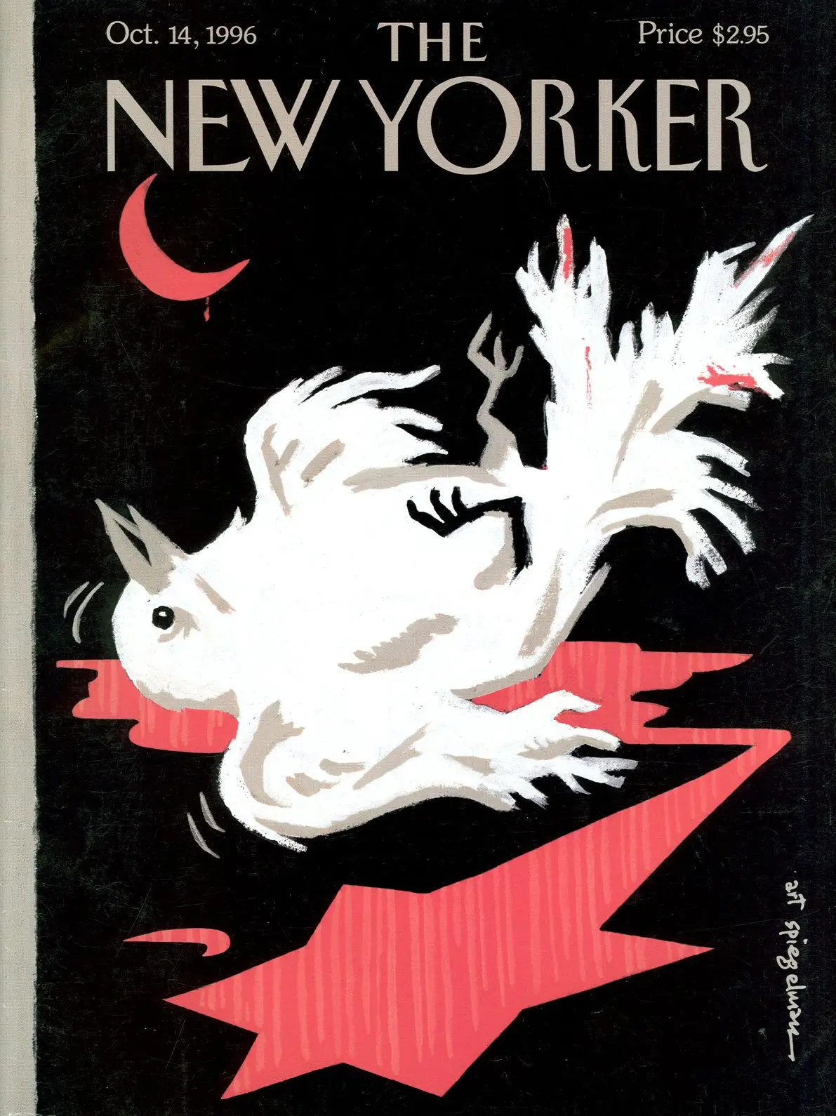 Обложка The New Yorker, 14 октября 1996: Мир в обработке, художник Арт Шпигельман