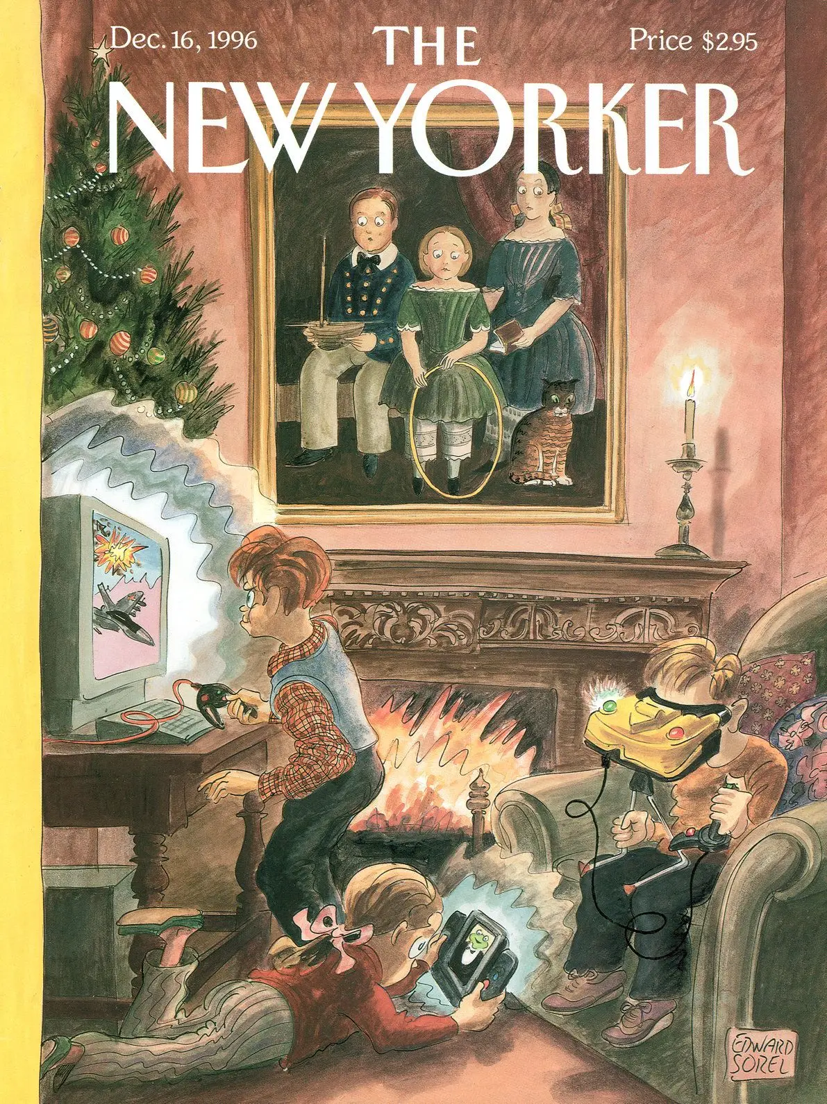 Обложка The New Yorker, 16 декабря 1996: Рождество прошлое, Рождество нынешнее, художник Эдвард Сорел