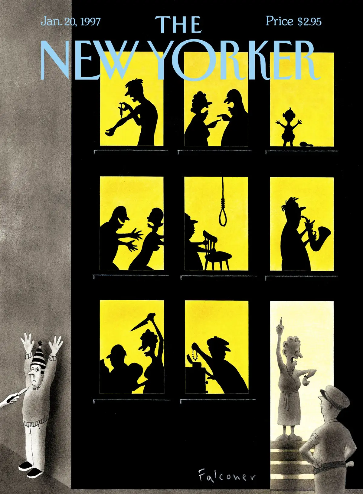 Обложка The New Yorker, 20 января 1997: Нарушение покоя, художник Иэн Фальконер