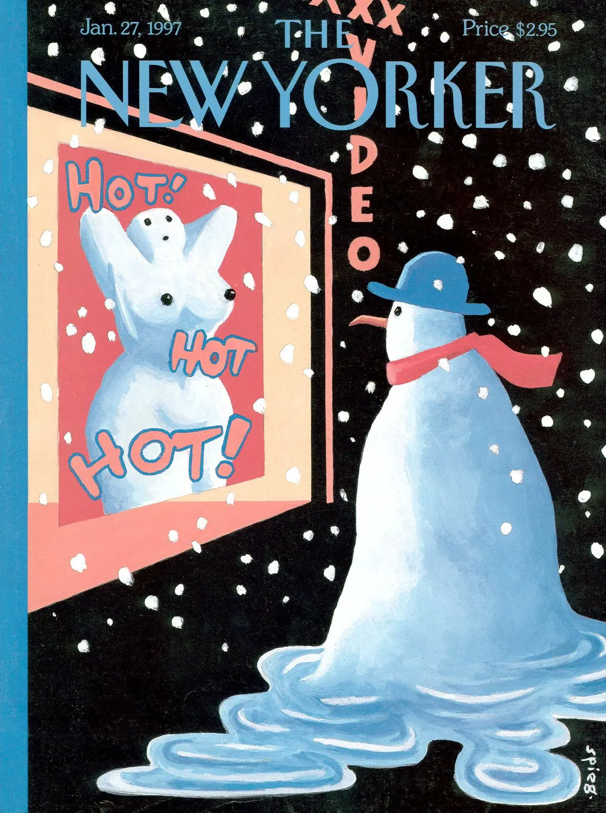 Обложка The New Yorker, 27 января 1997: Жарко, жарко, жарко, художник Арт Шпигельман