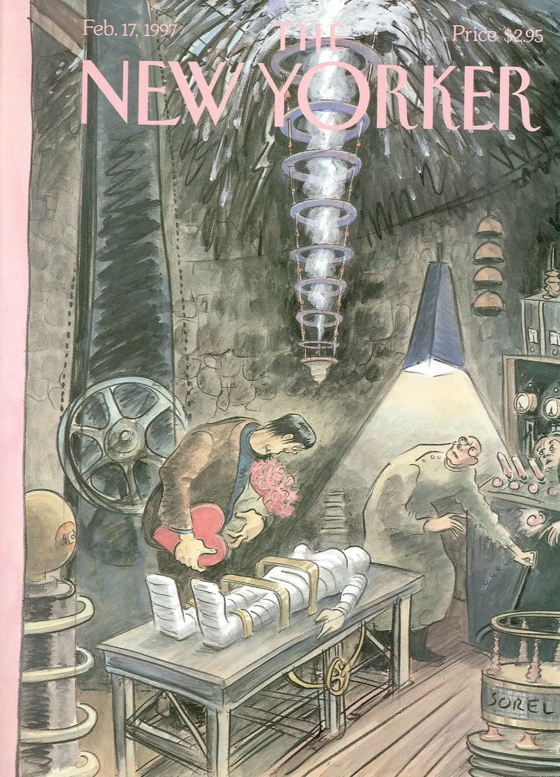 Обложка The New Yorker, 17 февраля 1997: Упыри врываются, художник Эдвард Сорел