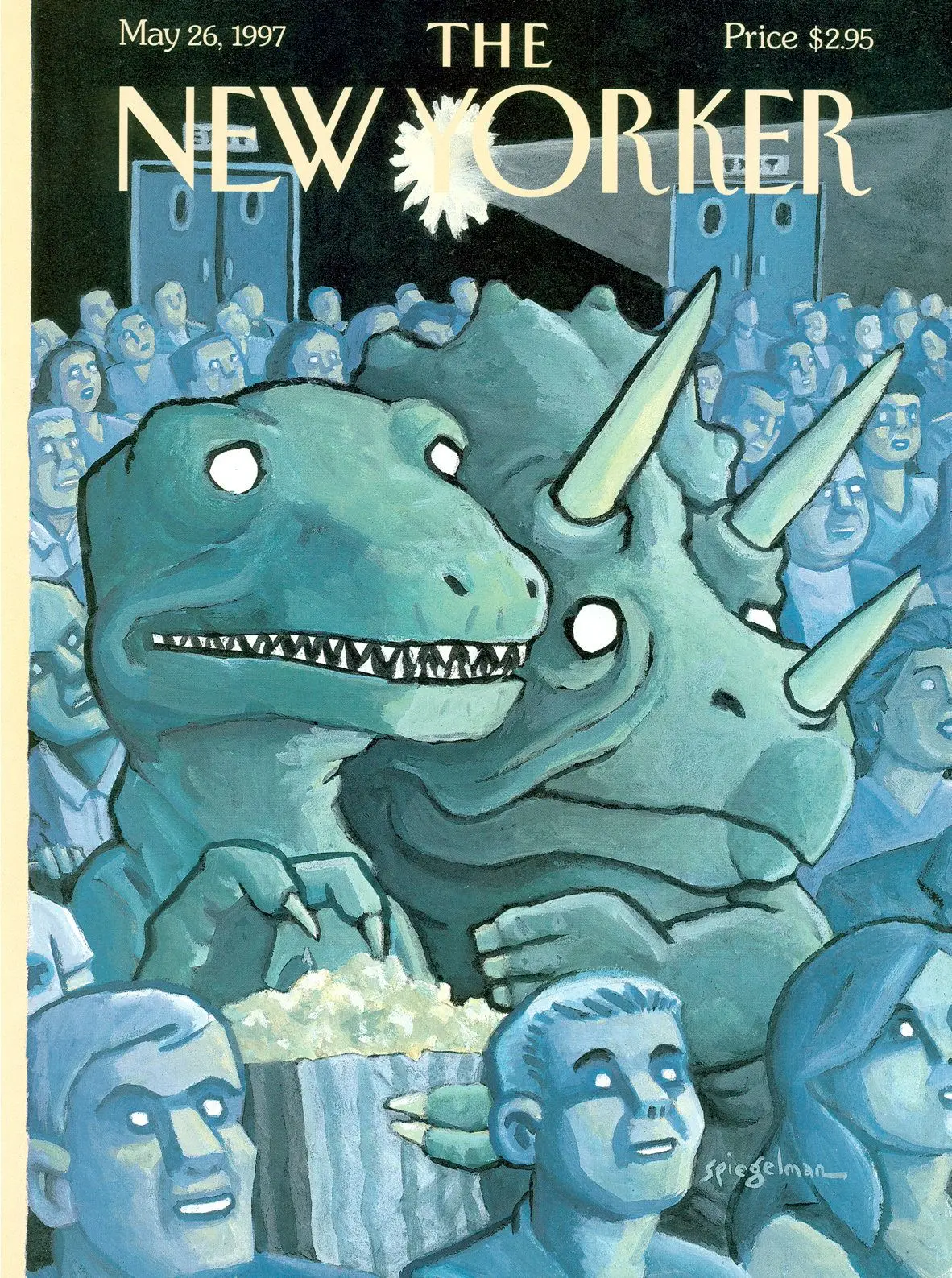 Обложка The New Yorker, 26 мая 1997: Звоните 911 — кино, художник Арт Шпигельман
