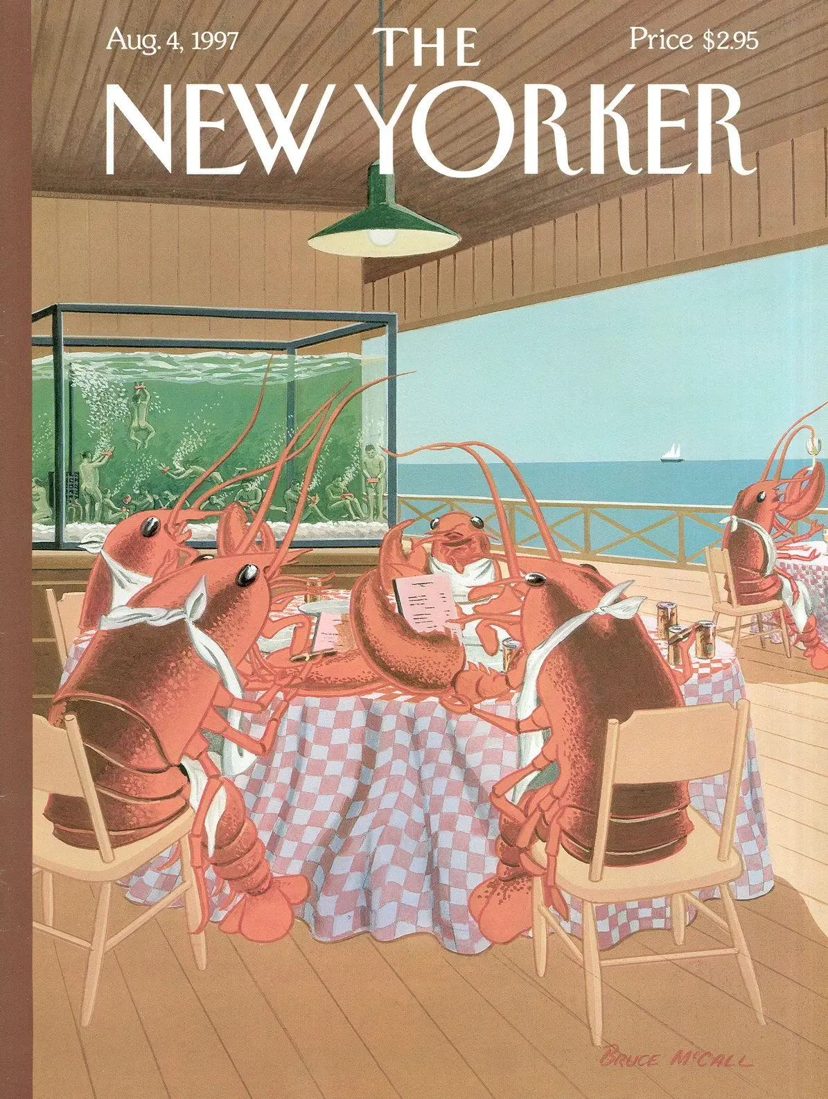 Обложка The New Yorker, 4 августа 1997: Улов ловца омаров, художник Брюс Макколл