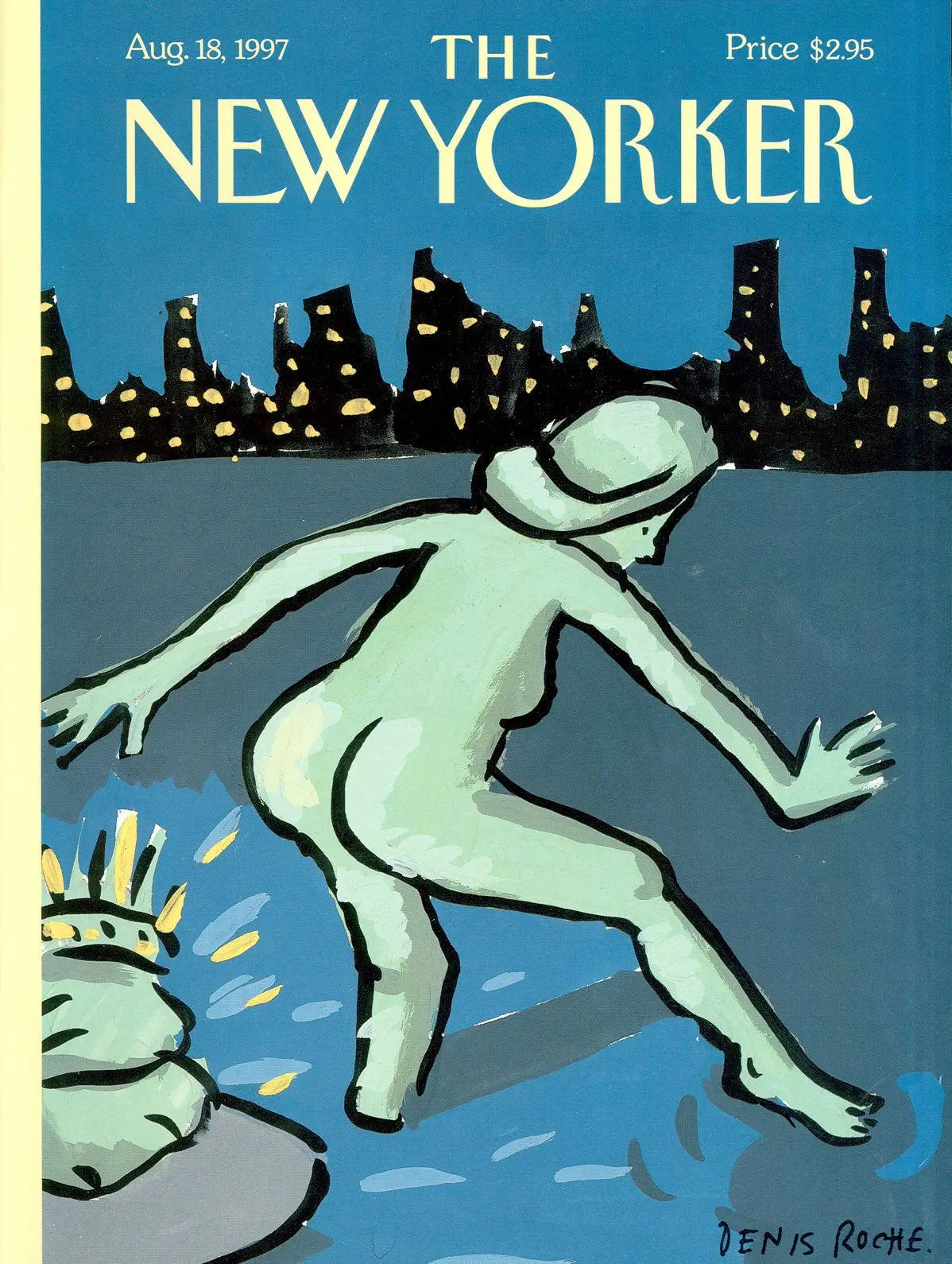 Обложка The New Yorker, 18 августа 1997: Стремясь вырваться на свободу, художник Дени Рош