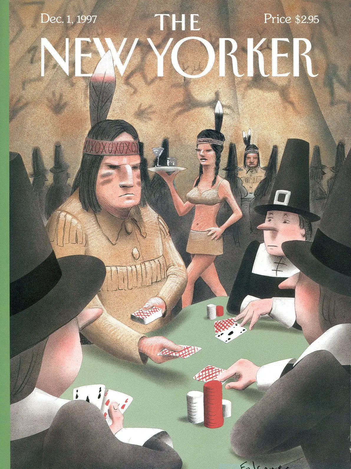 Обложка The New Yorker, 1 декабря 1997: Лёгкая добыча, художник Иэн Фальконер