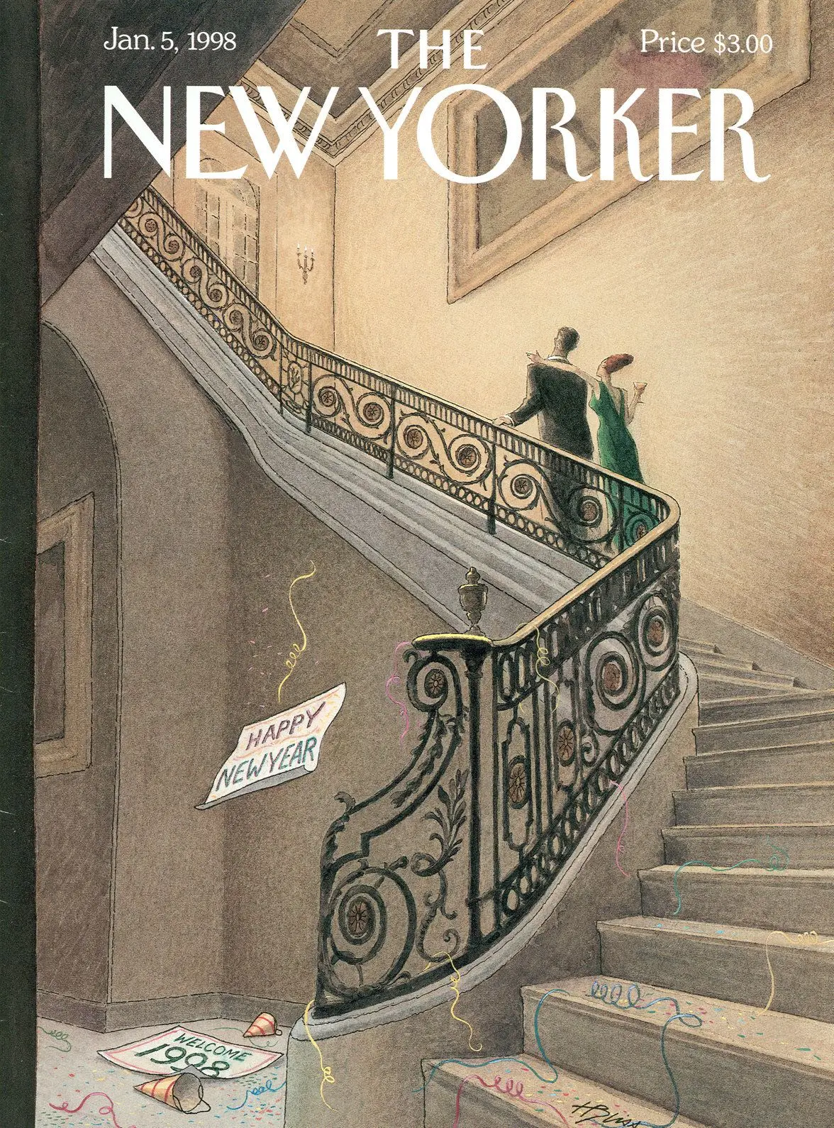 Обложка The New Yorker, 5 января 1998: Новый год, художник Гарри Блисс