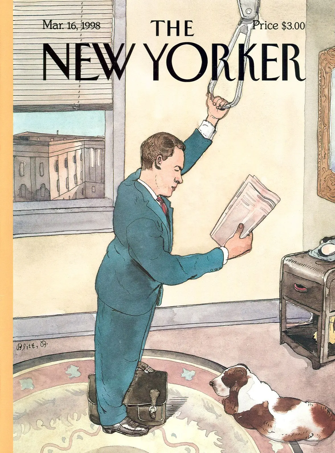 Обложка The New Yorker, 16 марта 1998: Пассажир, художник Барри Блитт