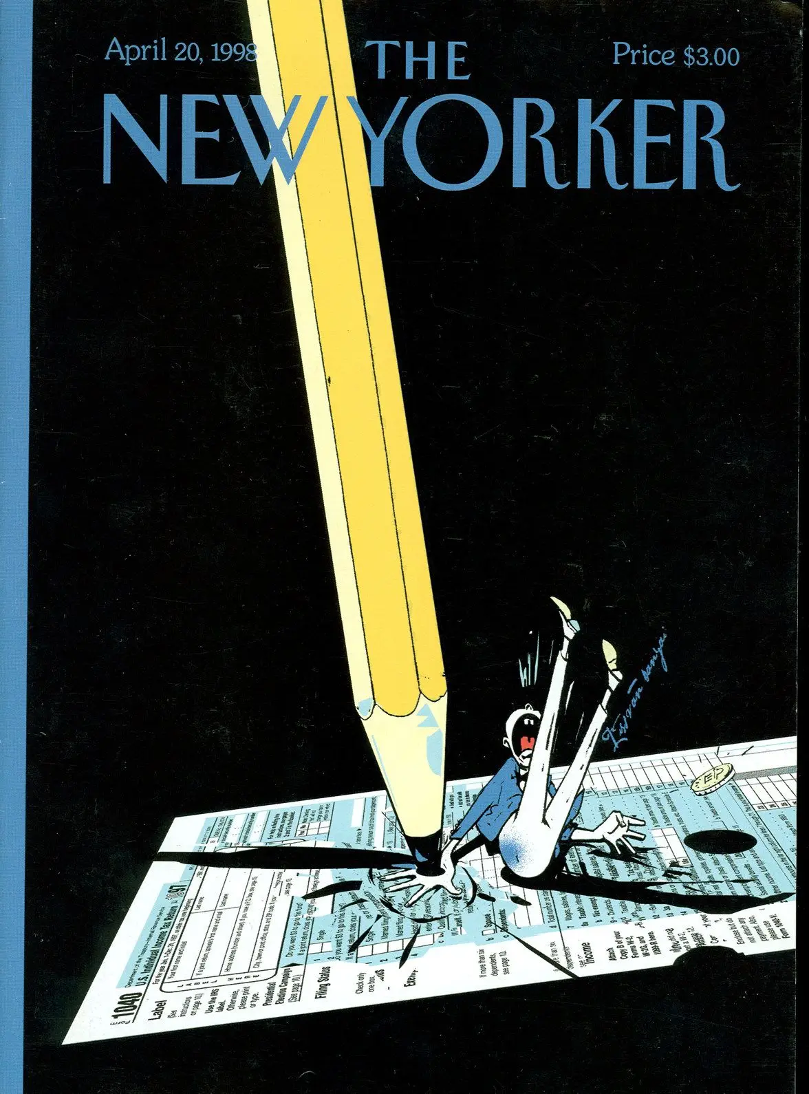 Обложка The New Yorker, 20 апреля 1998: Нет ничего определённого, кроме…, художник Иштван Баньяи