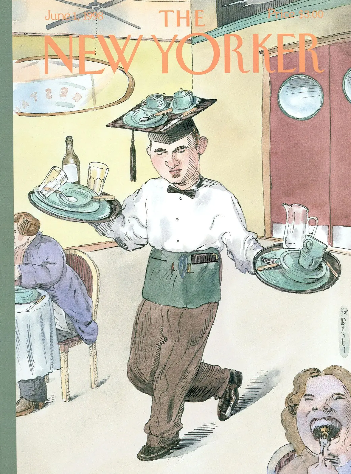 Обложка The New Yorker, 1 июня 1998: Ожидание после уроков, художник Барри Блитт