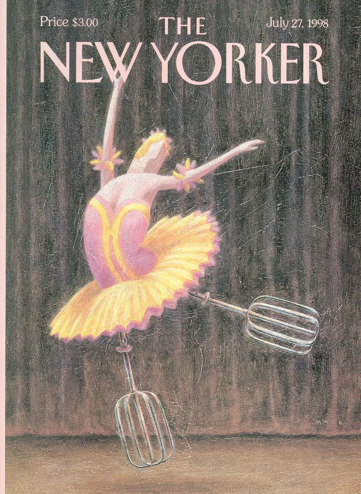 Обложка The New Yorker, 27 июля 1998: Волнующее выступление, художник Майк Ходжес