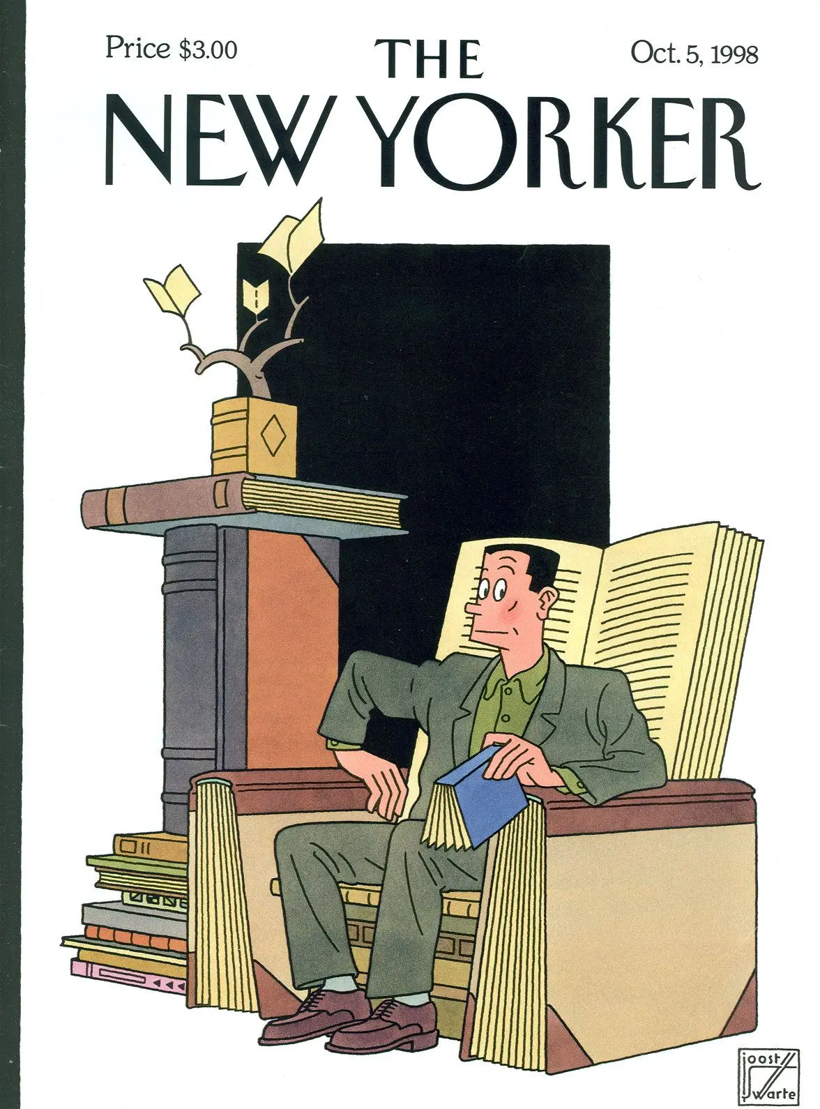 Обложка The New Yorker, 5 октября 1998: Осенние книги, художник Йост Сварте