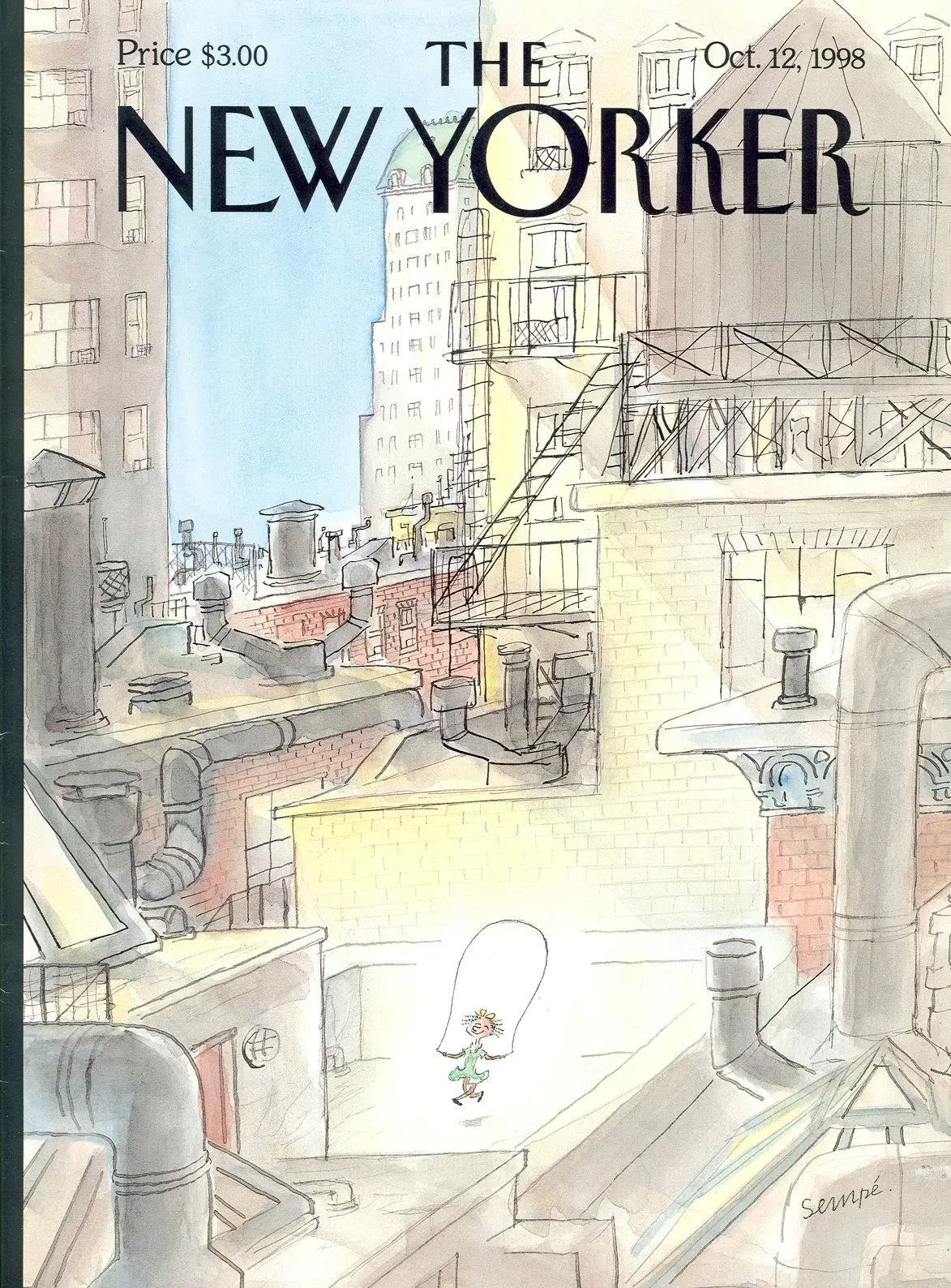 Обложка The New Yorker, 12 октября 1998: На крыше, художник Жан-Жак Сампе