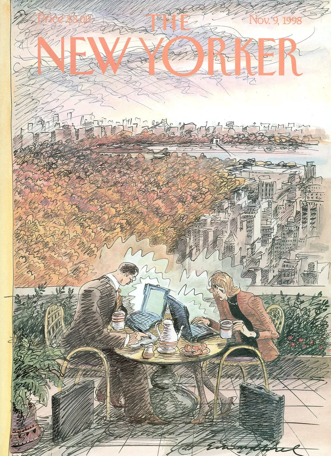 Обложка The New Yorker, 9 ноября 1998: Ранние пташки, художник Эдвард Сорел