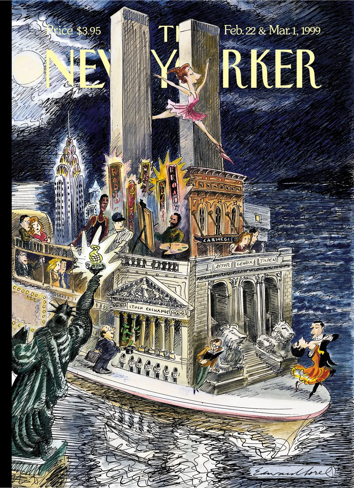 Обложка The New Yorker, 22 февраля 1999: Город мечты, художник Эдвард Сорел