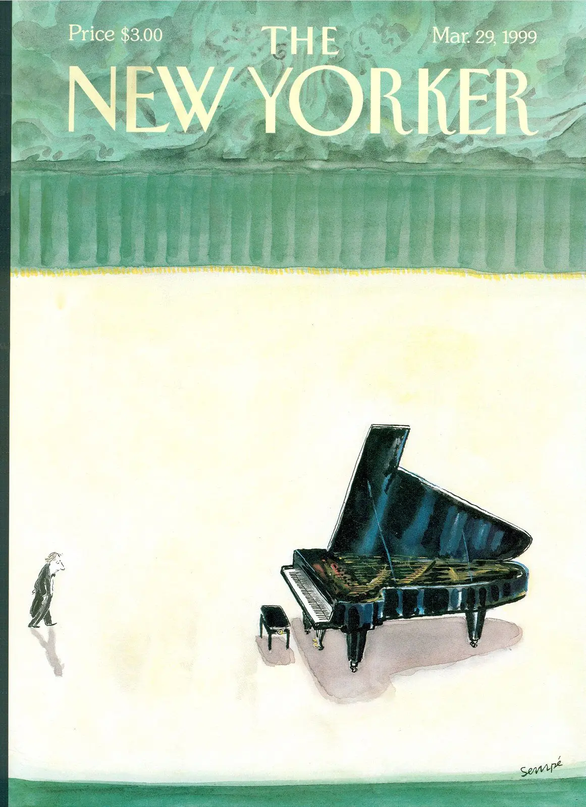 Обложка The New Yorker, 29 марта 1999: Лёгкая тревога, художник Жан-Жак Сампе