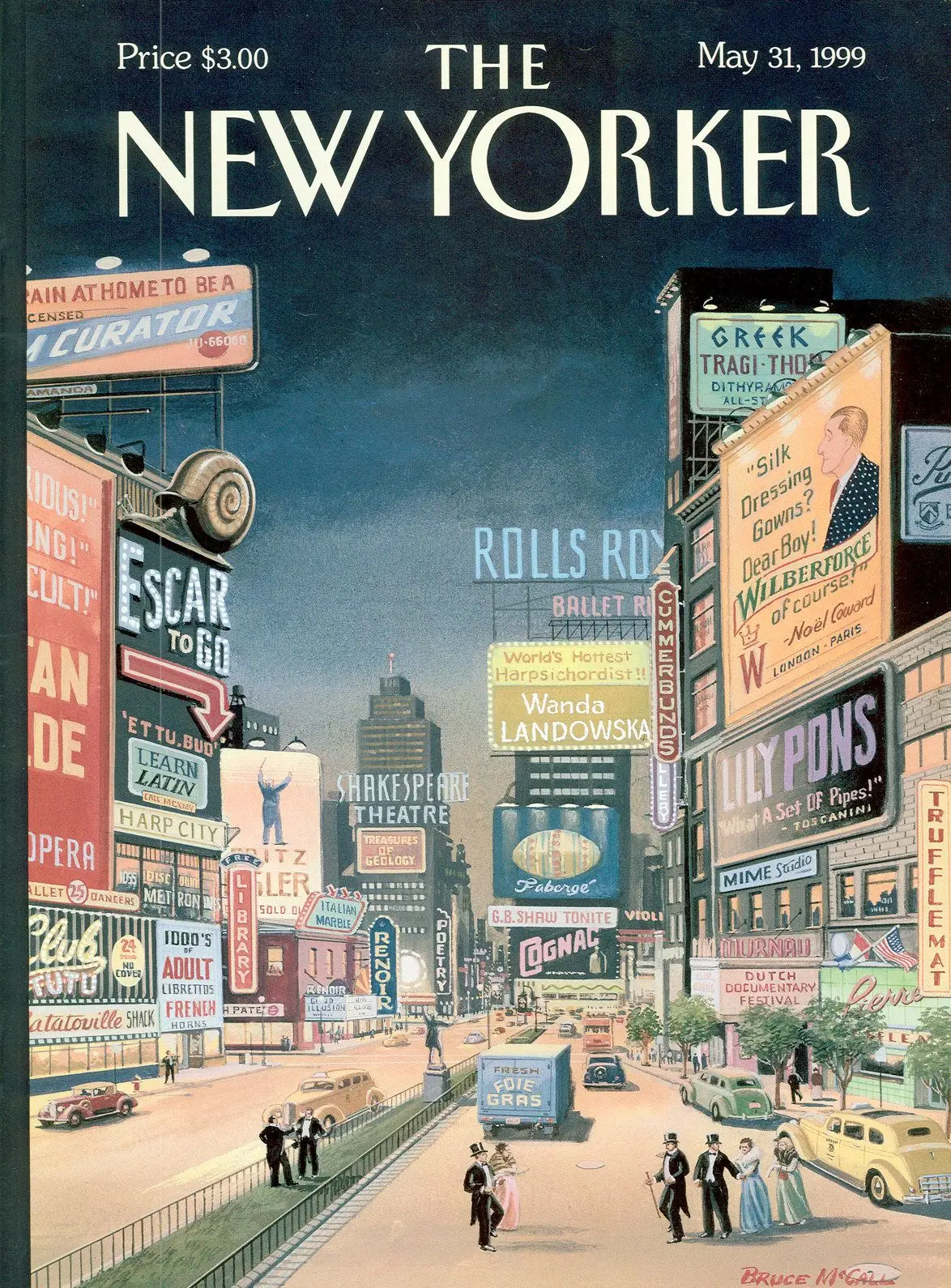 Обложка The New Yorker, 31 мая 1999: Потерянная Таймс-сквер, художник Брюс Макколл