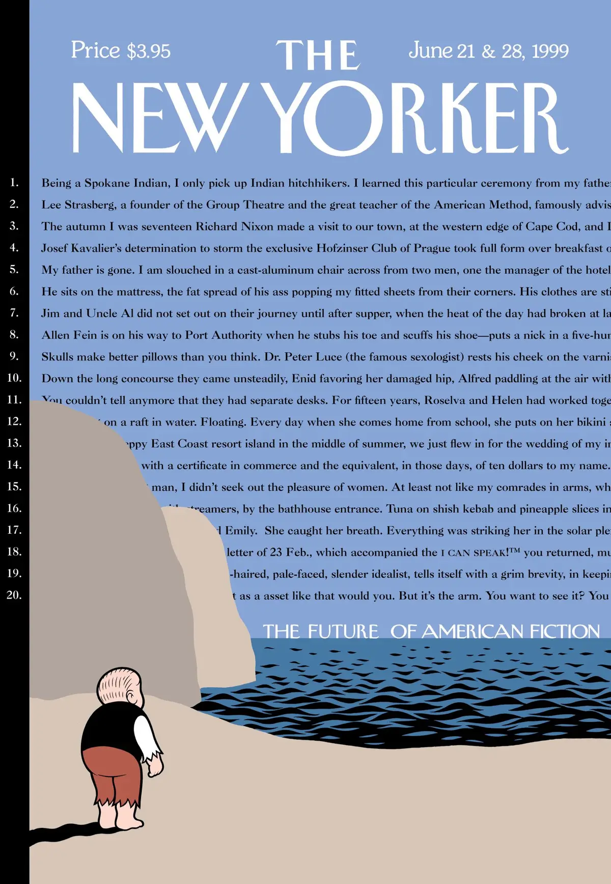 Обложка The New Yorker, 21 июня 1999: 20 писателей XXI века, художник Чип Кидд, Крис Уэр