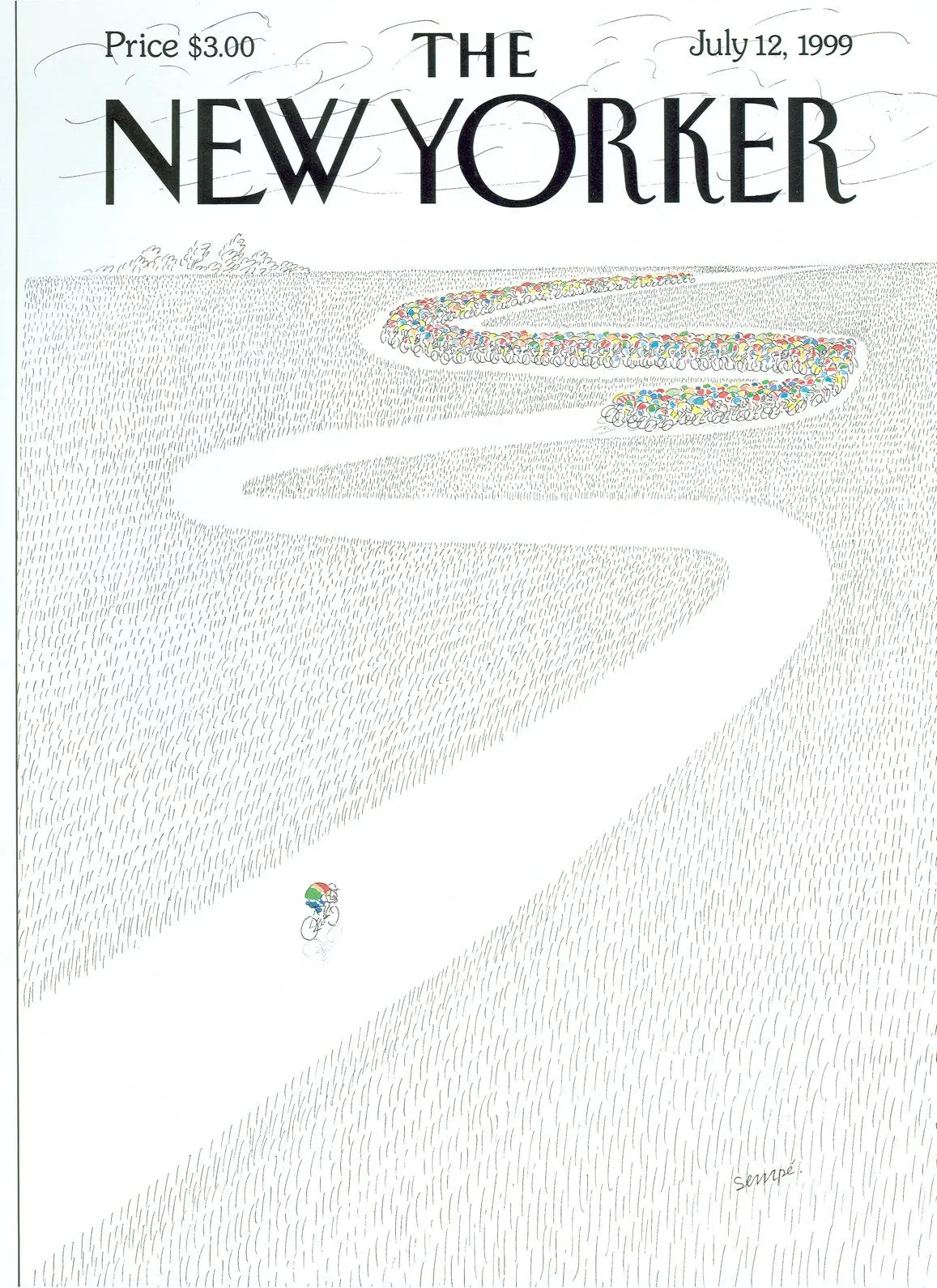Обложка The New Yorker, 12 июля 1999: Тур де Франс, художник Жан-Жак Сампе