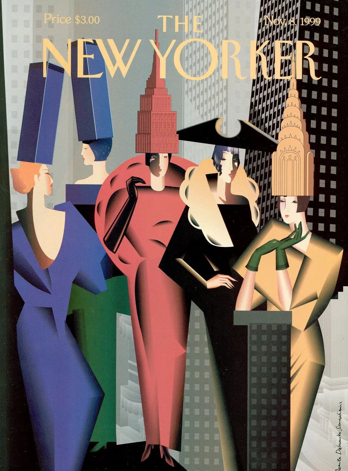 Обложка The New Yorker, 8 ноября 1999: Высокая мода, художник Данута Домбровская-Семашкевич