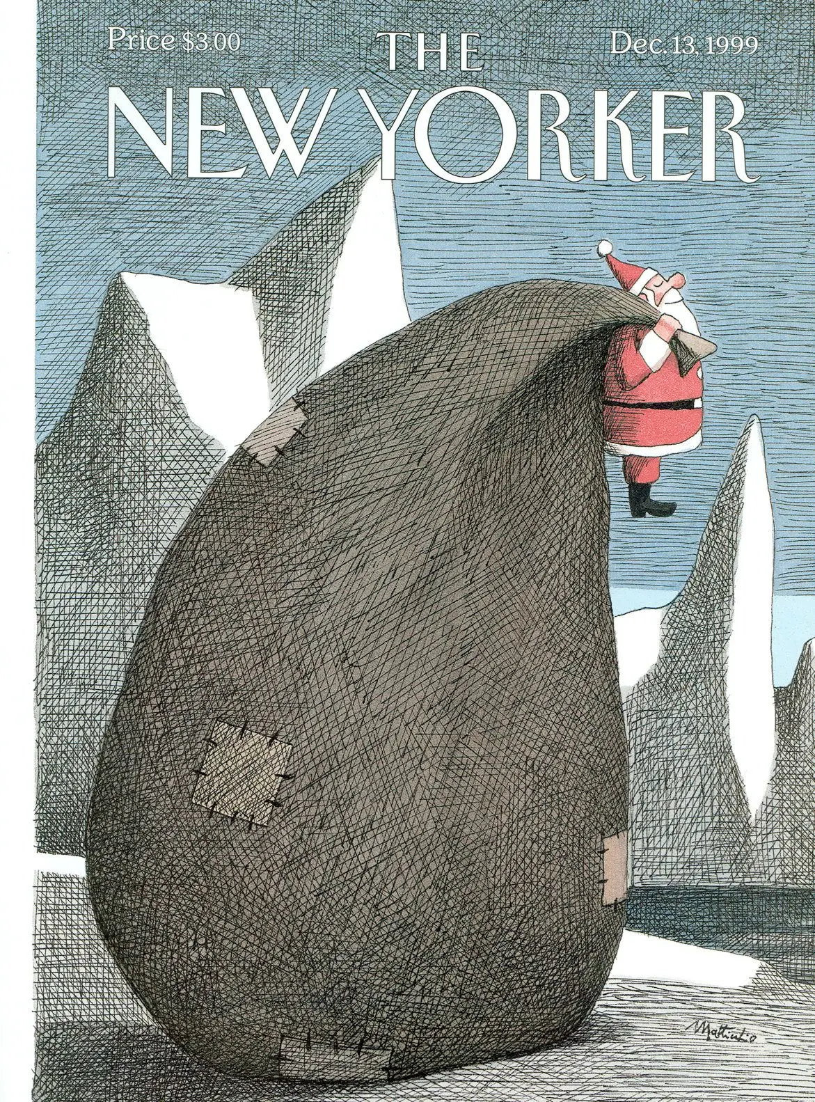 Обложка The New Yorker, 13 декабря 1999: Большая сумка, художник Франко Маттиккьо