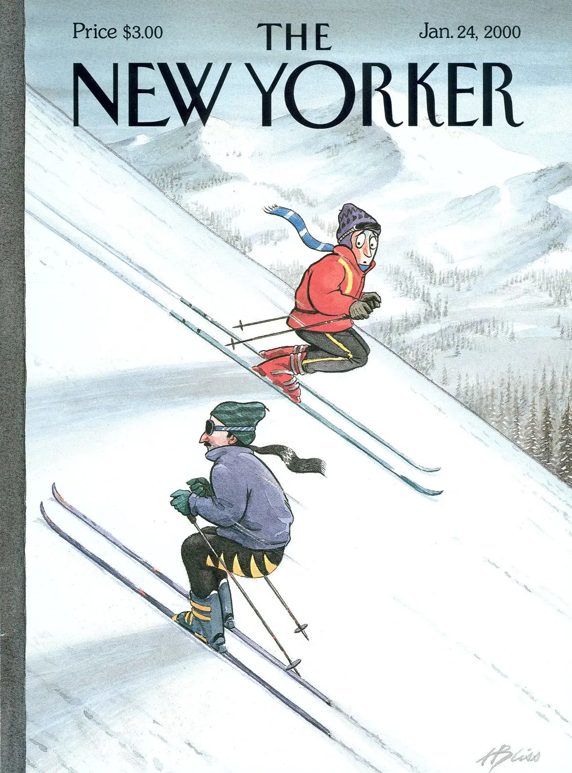 Обложка The New Yorker, 24 января 2000: Вверх по спуску, художник Гарри Блисс