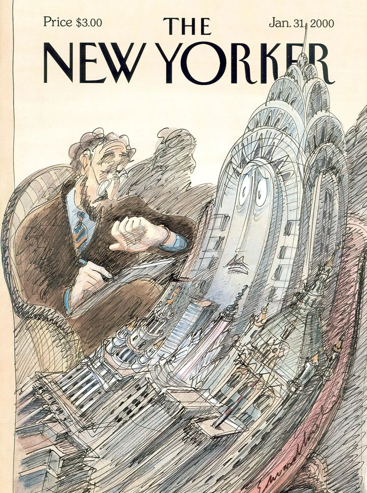 Обложка The New Yorker, 31 января 2000: Город нытиков, художник Эдвард Сорел