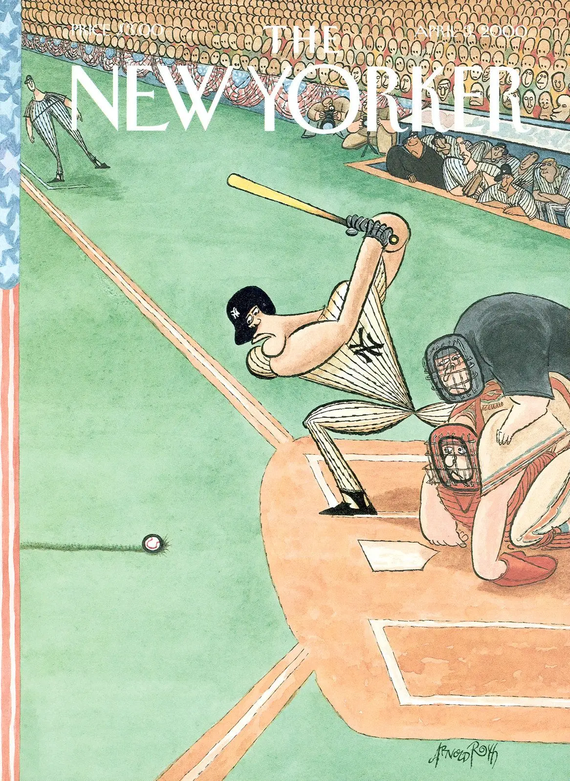 Обложка The New Yorker, 3 апреля 2000: Первая подача, художник Арнольд Рот