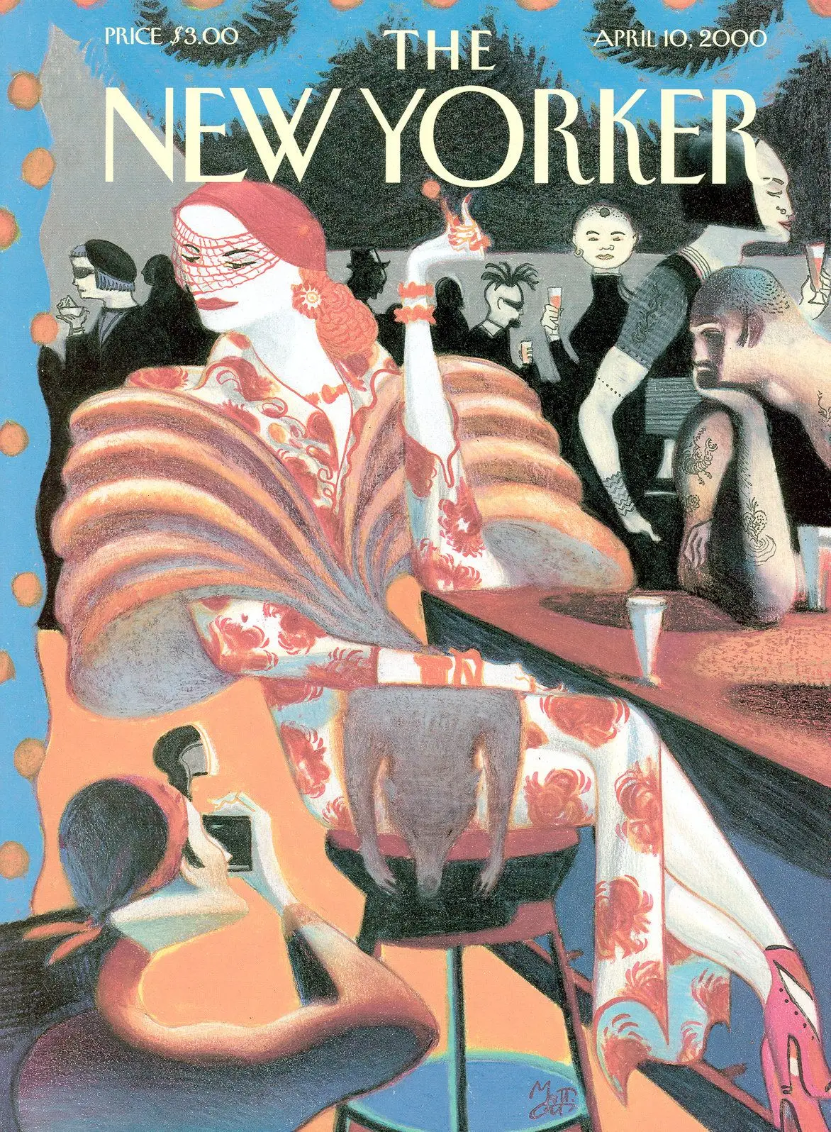 Обложка The New Yorker, 10 апреля 2000: Ночная жизнь, художник Лоренцо Маттотти