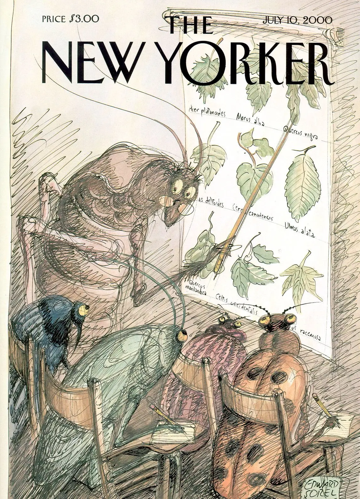Обложка The New Yorker, 10 июля 2000: Летняя школа, художник Эдвард Сорел