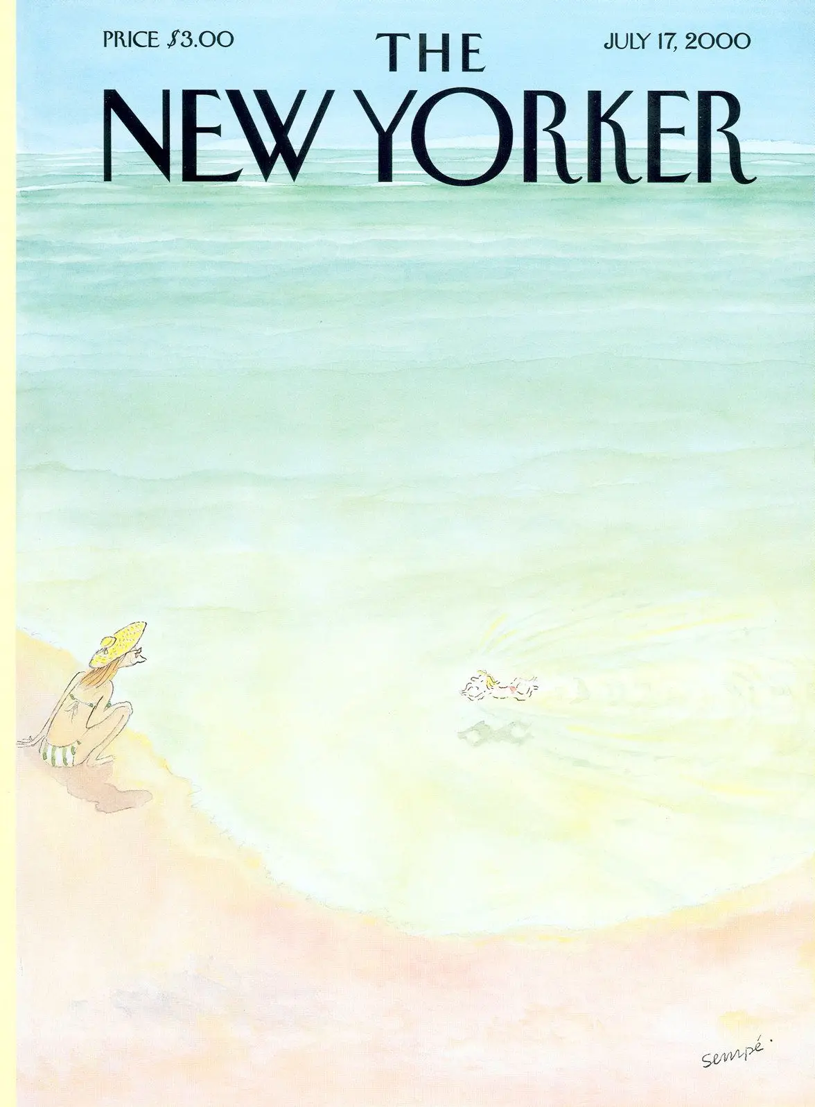 Обложка The New Yorker, 17 июля 2000: Попытка рекорда, художник Жан-Жак Сампе