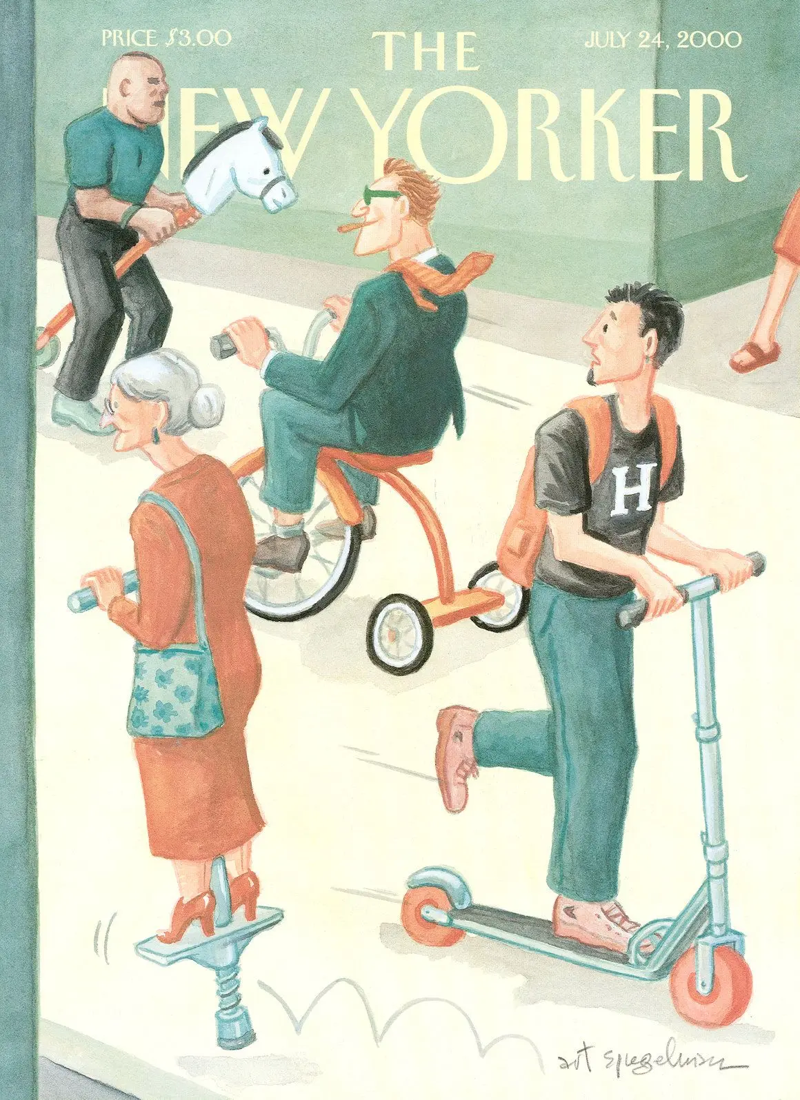 Обложка The New Yorker, 24 июля 2000: Изобретая колесо, художник Арт Шпигельман