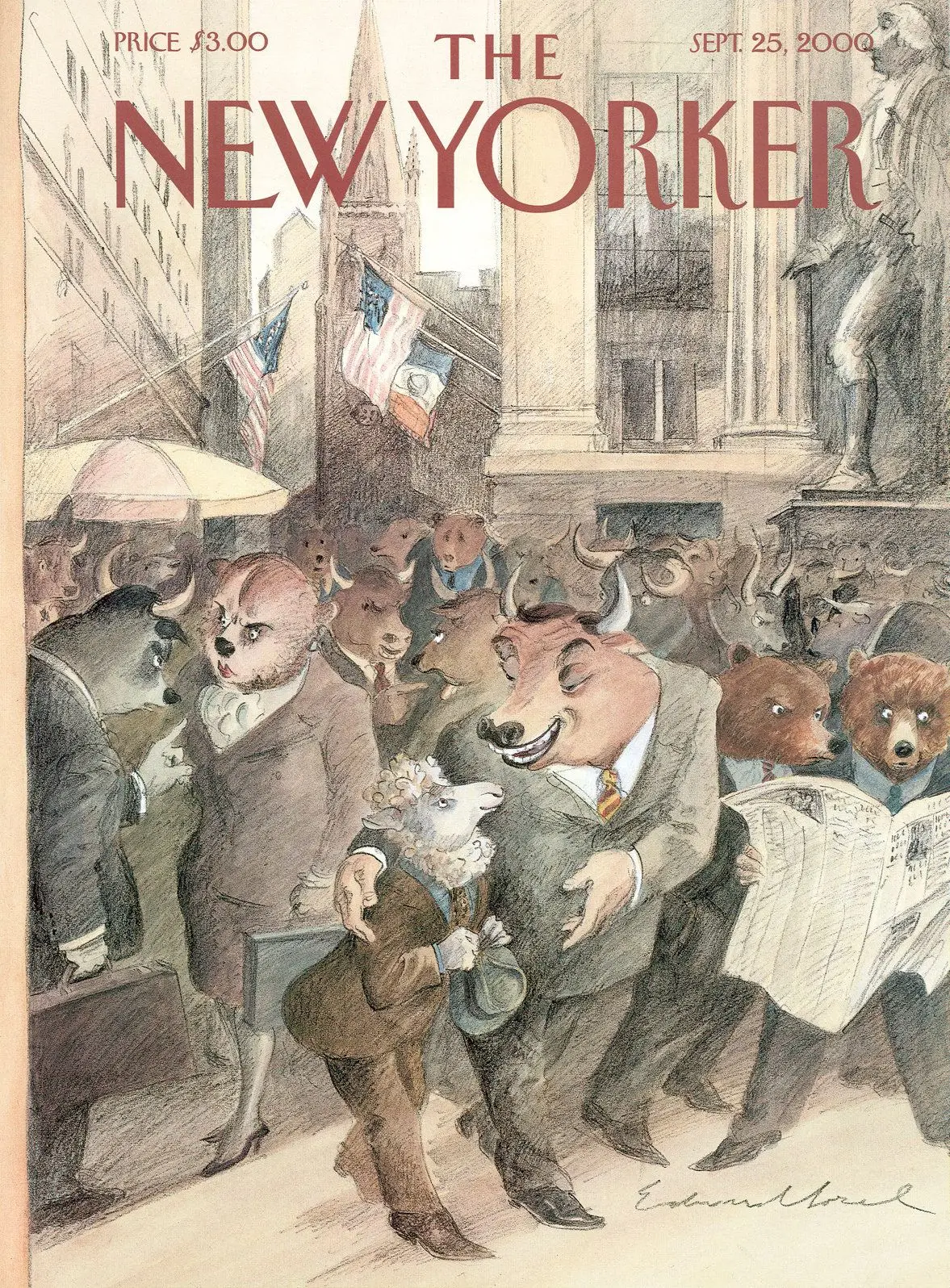 Обложка The New Yorker, 25 сентября 2000: Молчание ягнёнка, художник Эдвард Сорел