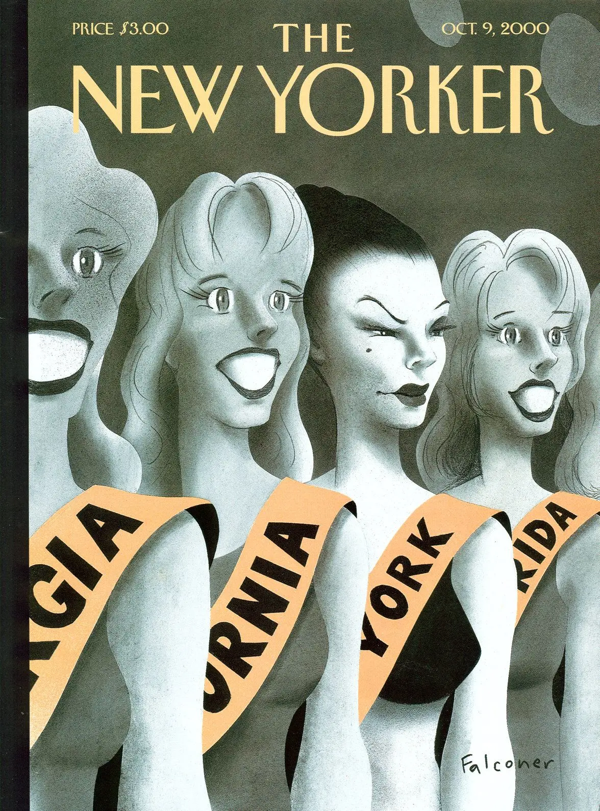 Обложка The New Yorker, 9 октября 2000: Соперничество, художник Иэн Фальконер