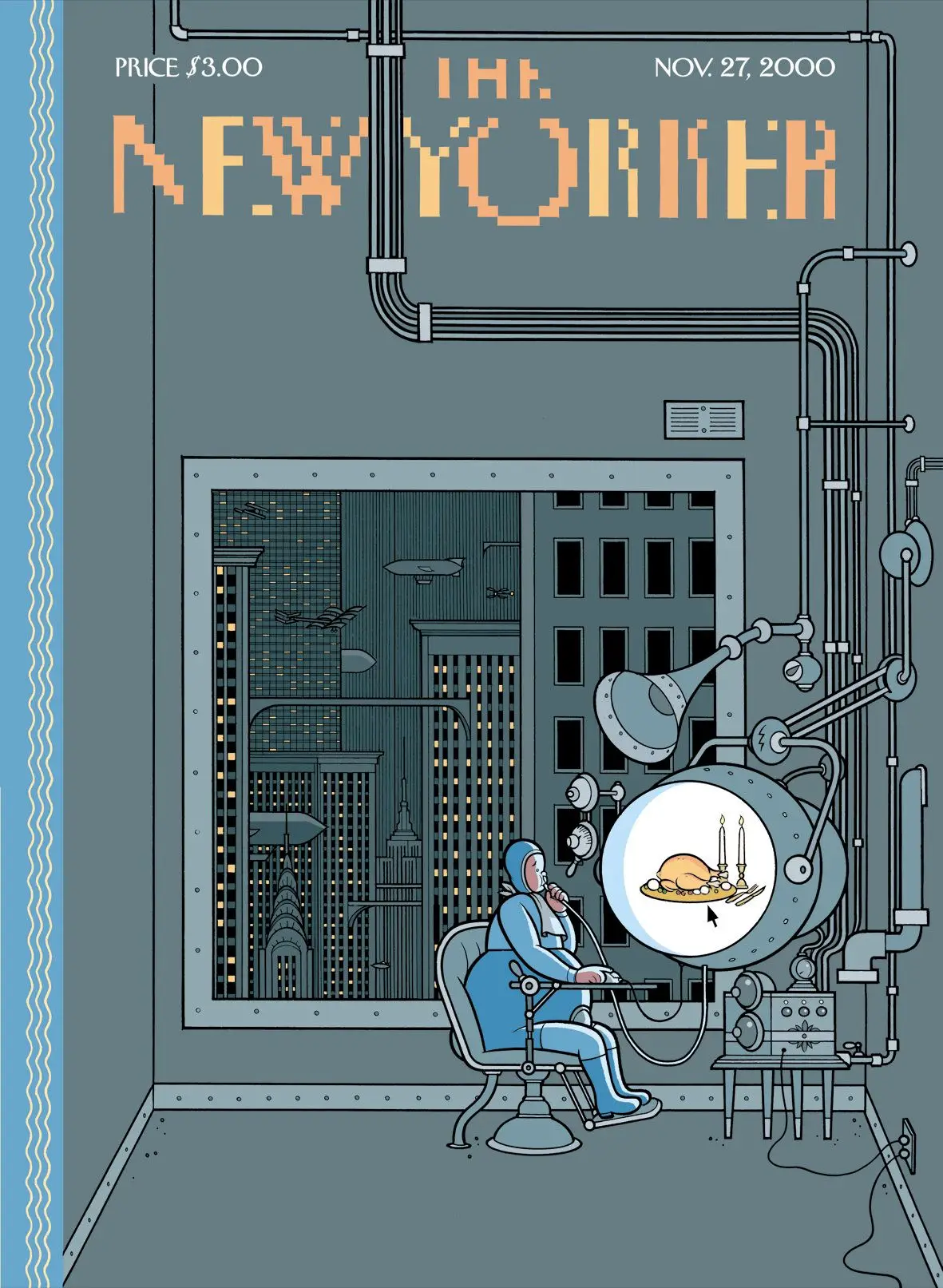 Обложка The New Yorker, 27 ноября 2000: Деньблагодарения.ком, художник Крис Уэр