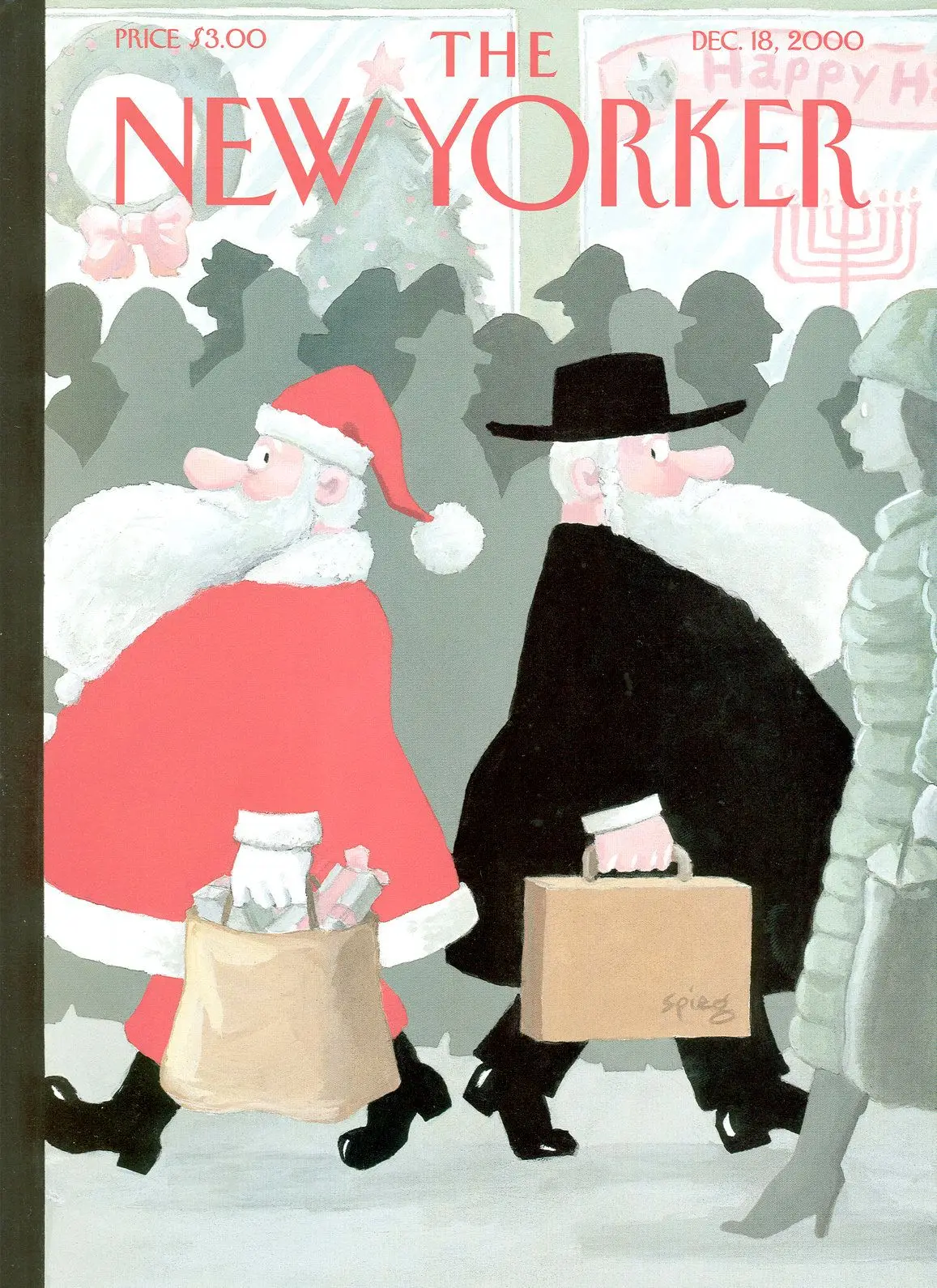 Обложка The New Yorker, 18 декабря 2000: Ночь перед Хануккой, художник Арт Шпигельман