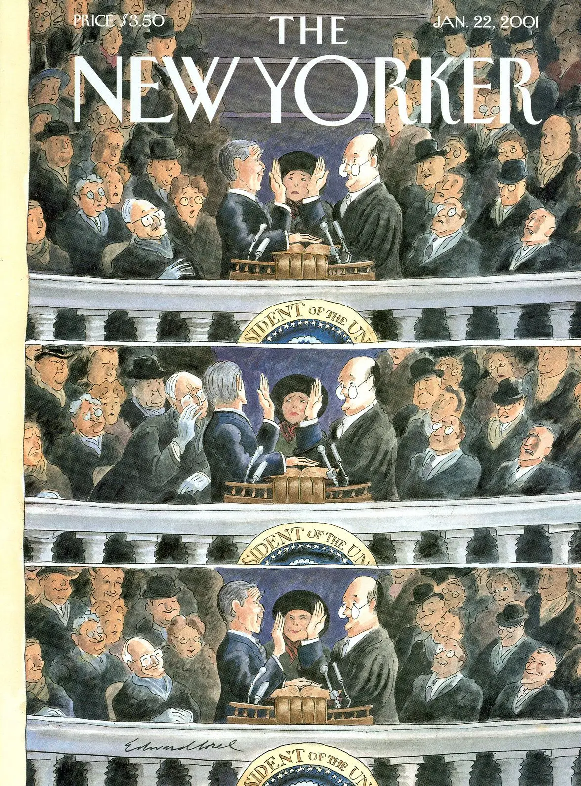 Обложка The New Yorker, 22 января 2001: Государственная оплошность, художник Эдвард Сорел