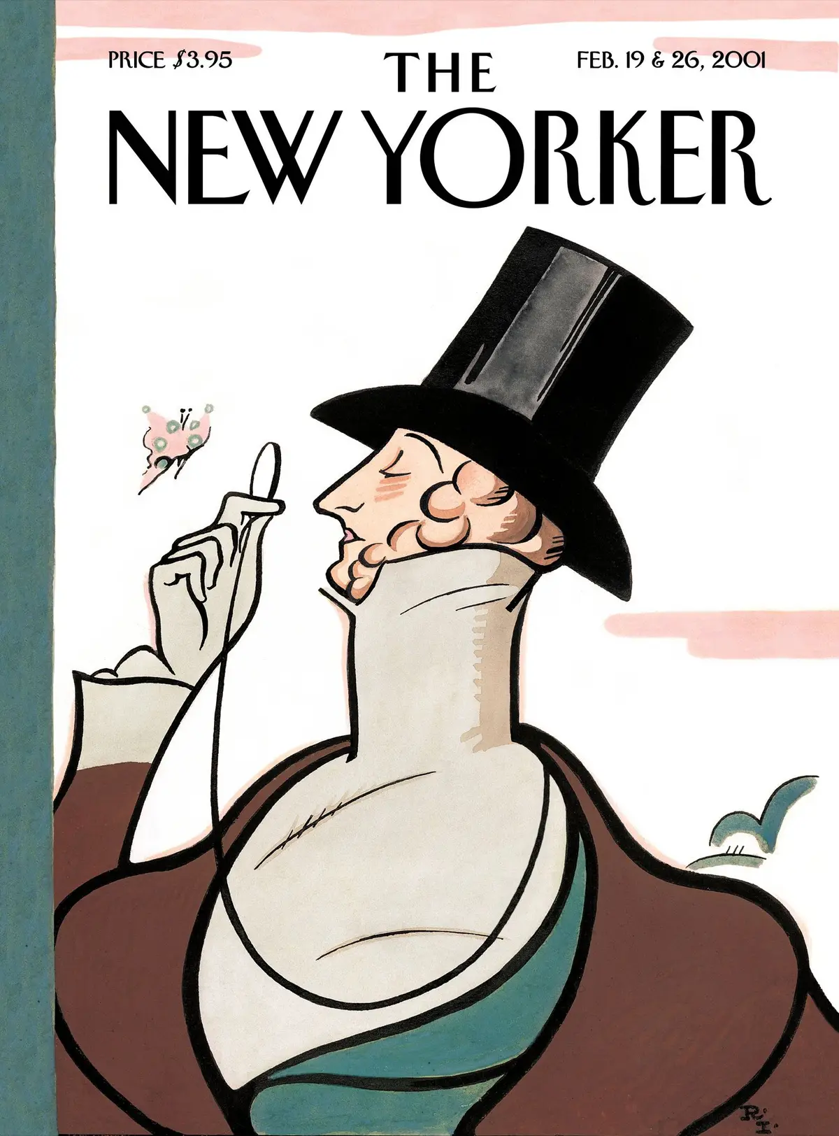 Обложка The New Yorker, 19 февраля 2001: Юстас Тилли, художник Реа Ирвин